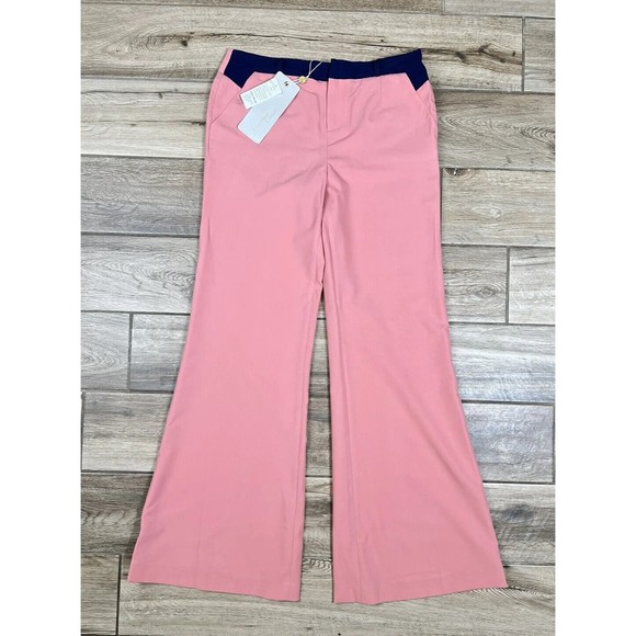 NWT Vero Moda Orlando Grace Palazzo Career Peach Pants Flared Leg  Sz 8 Career - Picture 2 of 13